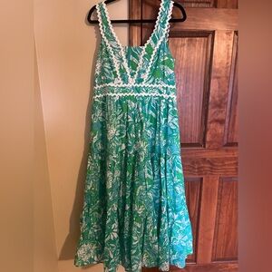 Lilly Pulitzer Pollie midi dress Size 12 Botanical Green Sangaria Safari